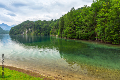 Idyllic lake scenery in Bavarian Alps, Germany