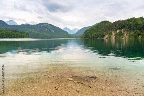 Idyllic lake scenery in Bavarian Alps, Germany
