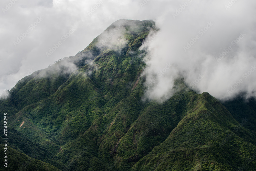Mountain and cloudy