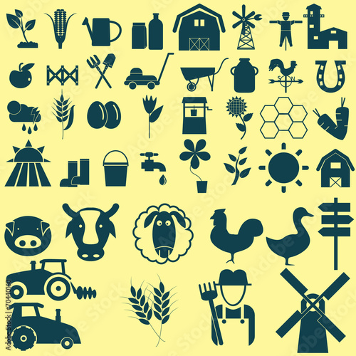 Agriculture icons set