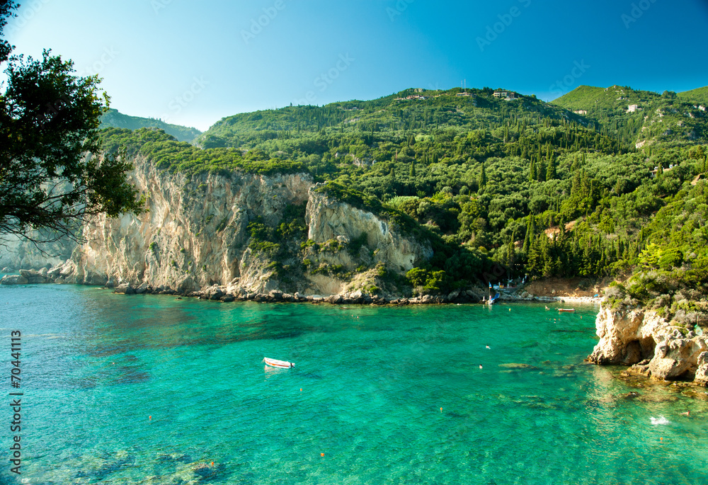 Paleokastritsa bay, Corfu Island, Greece