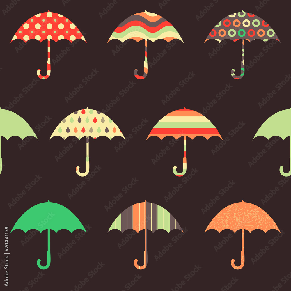 Pretty Umbrellas Seamless Pattern