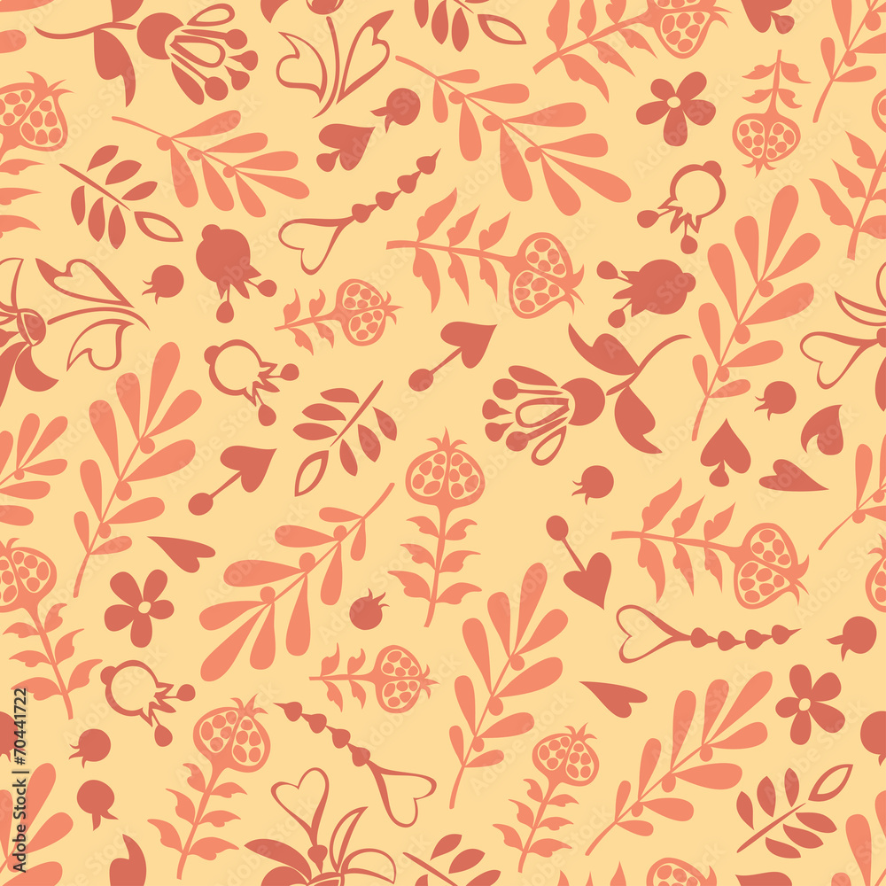 vector seamless flowers leaves 4