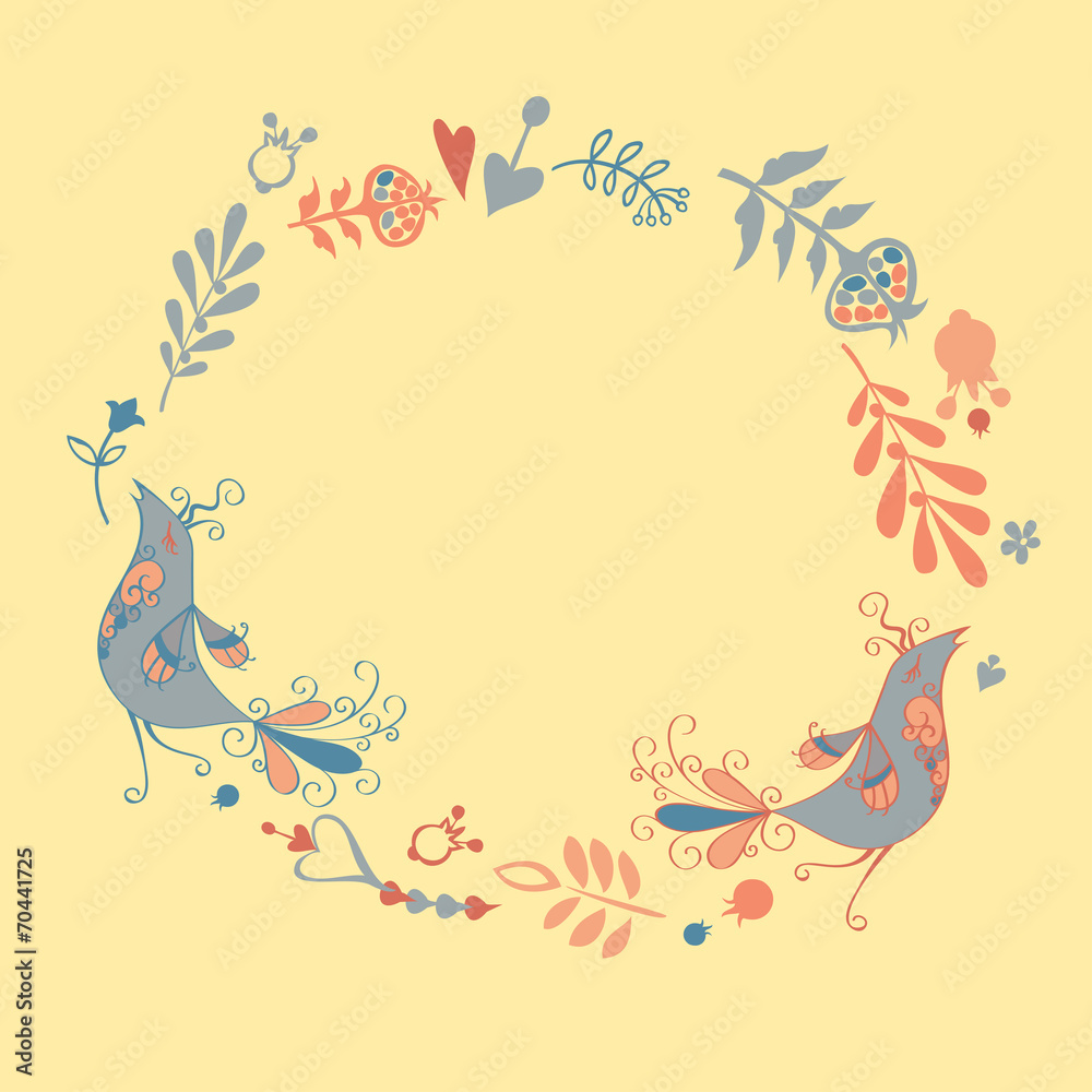 vector frame with birds vector frame with birds