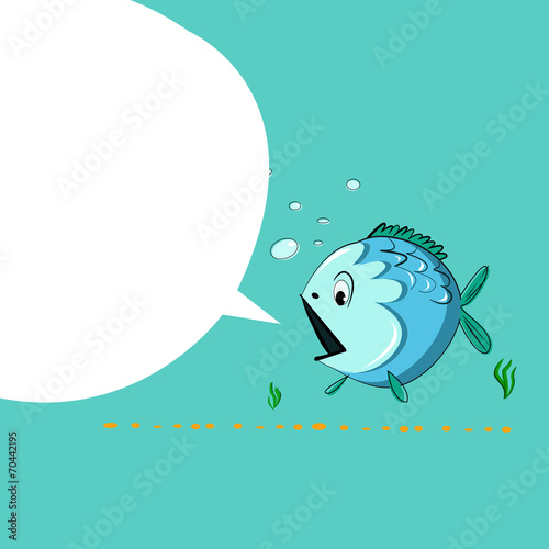 Vector drawing funny cartoon sea fish eps