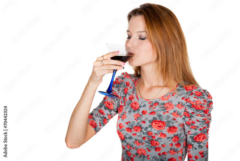 Beautiful young woman with alcoholic drink Beautiful young woman with alcoholic drink