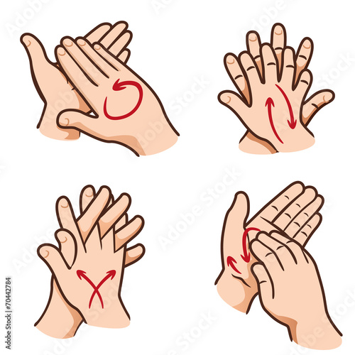Person washing hands