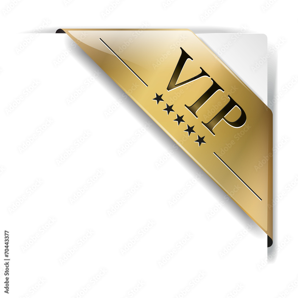 goldene banderole Vip auf weiß - obrazy, fototapety, plakaty 