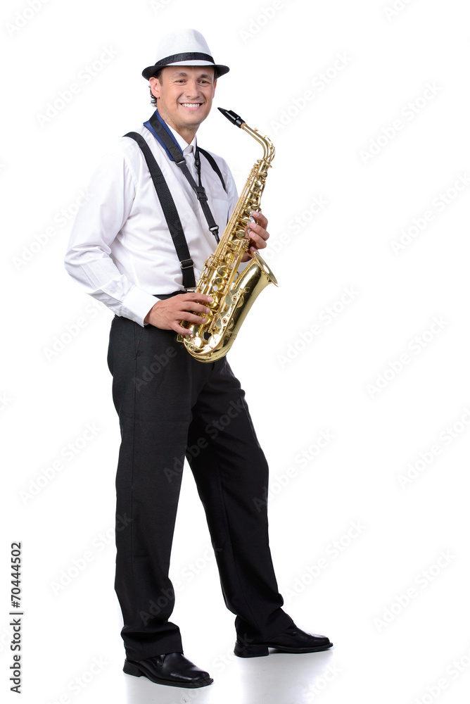 Naklejka premium Saxophone player