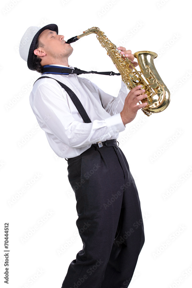 Naklejka premium Saxophone player