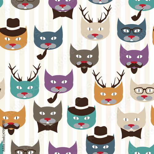 Pattern with cats