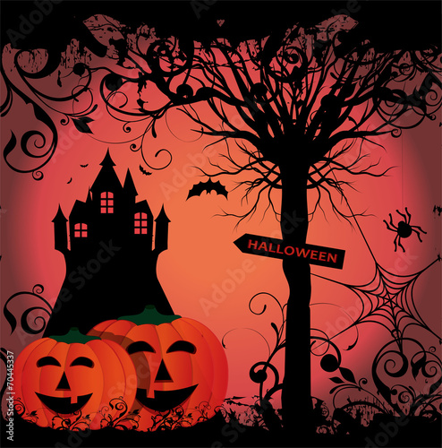 illustrazione per halloween con zucche