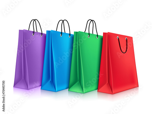 Colorful Shopping Bags in White Background