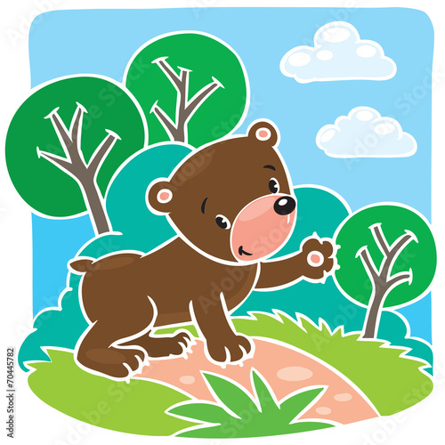 Children vector illustration of little teddy bear