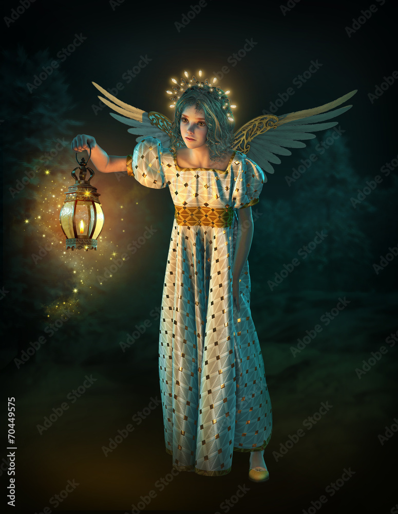 Fototapeta premium Christmas Angel, 3d CG