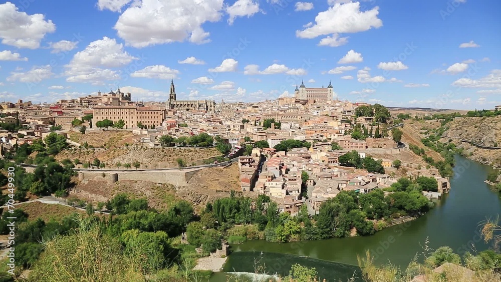 View of Toledo With Alcazar On Top,Medieval Town,Spain. View of Toledo With Alcazar On Top,Medieval Town,Spain.