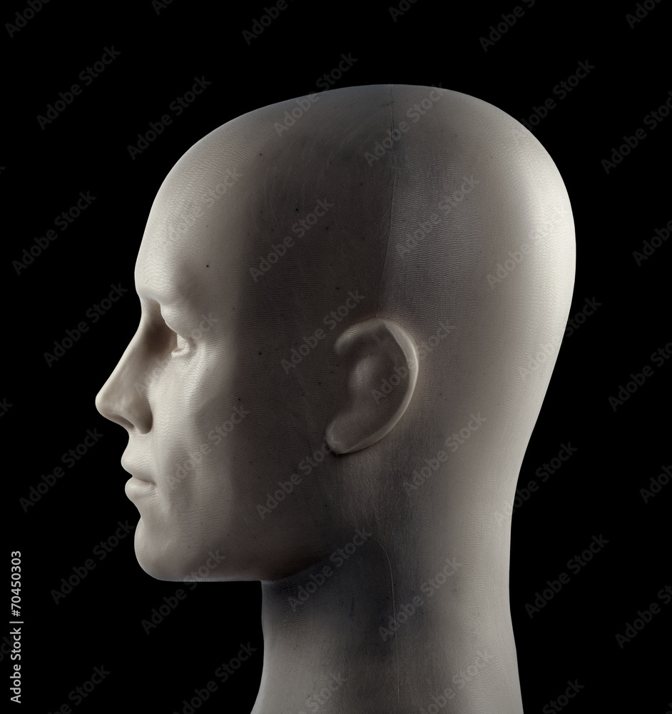 Mannequin head on black background with clipping path Mannequin head on black background with clipping path