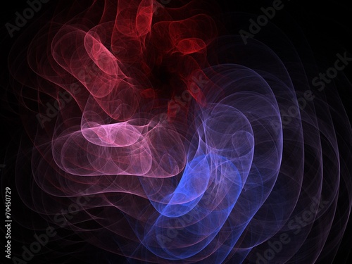 Abstract design made of fractal textures on the black background