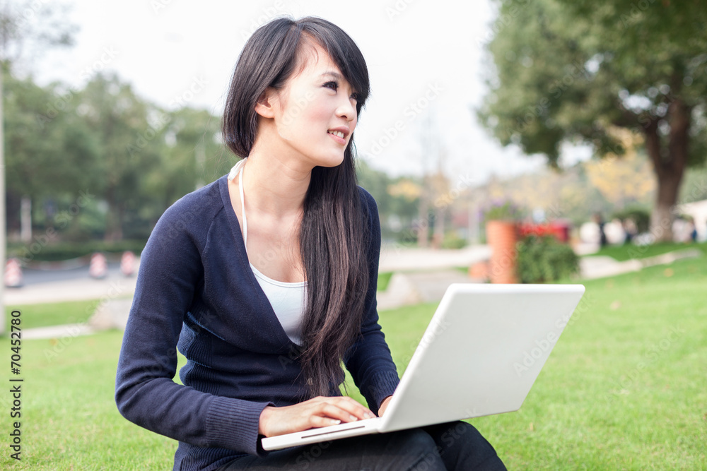 young asian woman with laptop young asian woman with laptop