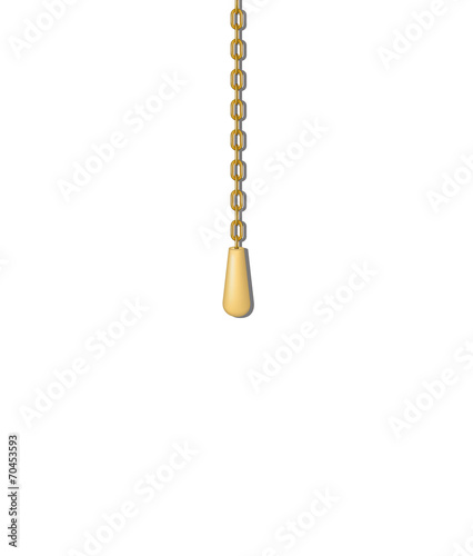 Old pull handle hanging on chain