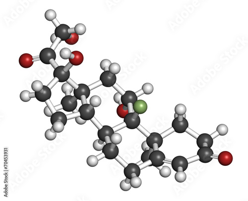 Fludrocortisone aldosterone hormone substitution drug molecule. photo