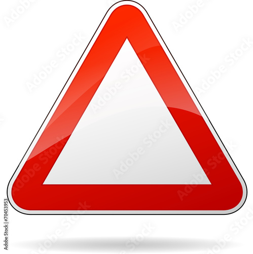 Vector blank triangular sign