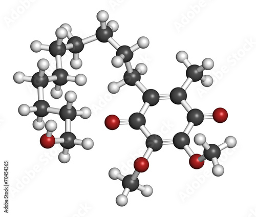 Idebenone drug molecule.