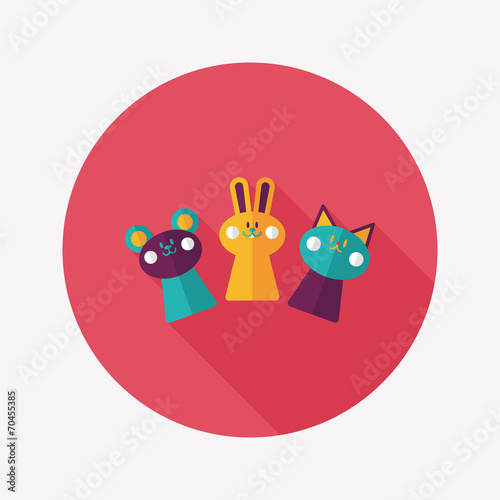 hand puppet flat icon with long shadow,eps10