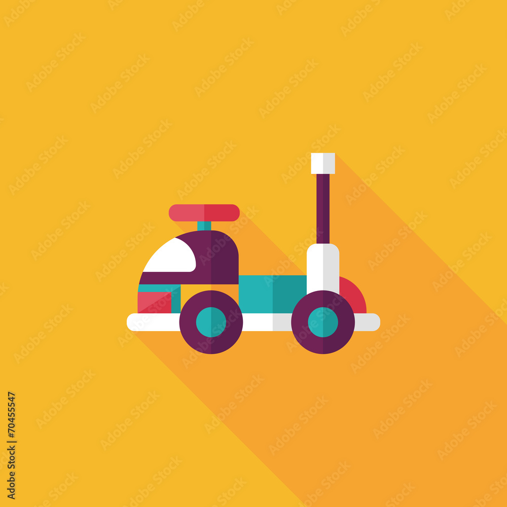 toy car flat icon with long shadow toy car flat icon with long shadow