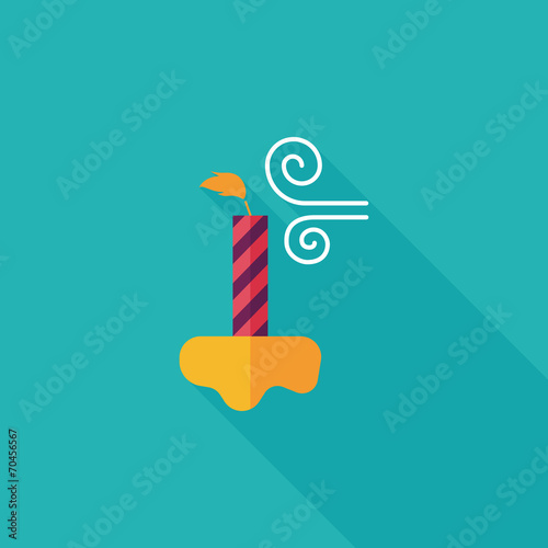 Birthday candles flat icon with long shadow,eps10