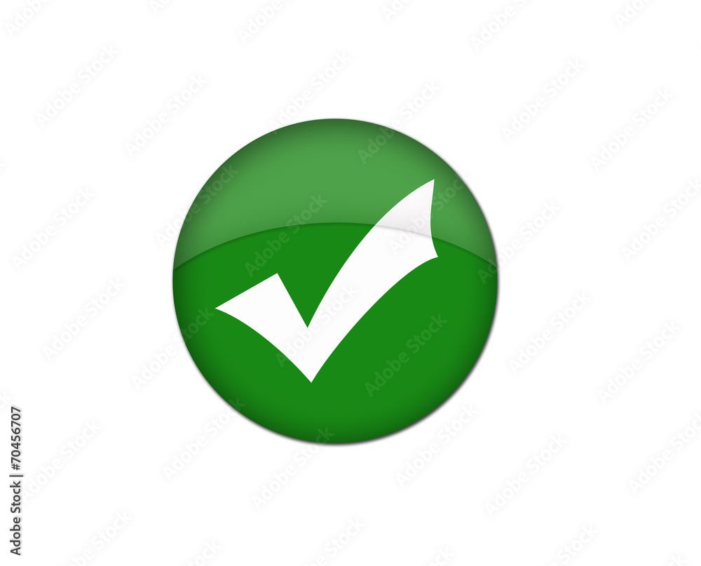 button with white tick isolated button with white tick isolated