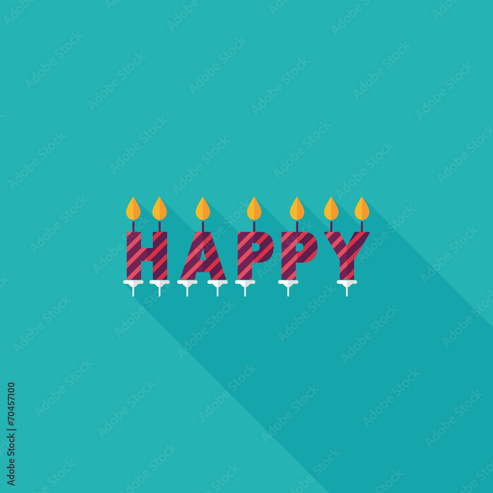 Birthday candles flat icon with long shadow,eps10 Birthday candles flat icon with long shadow,eps10