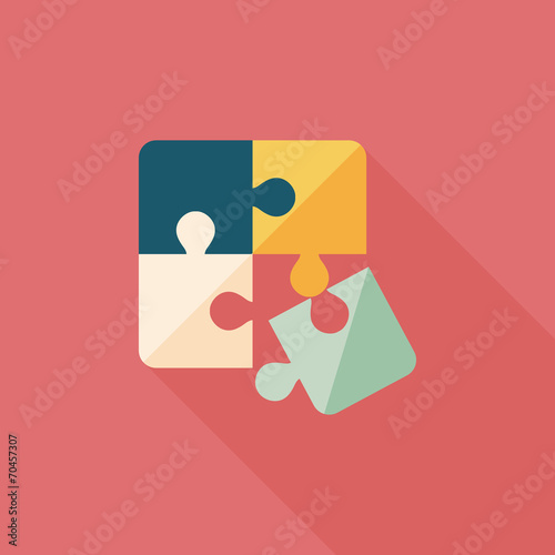 Puzzle flat icon with long shadow,EPS 10