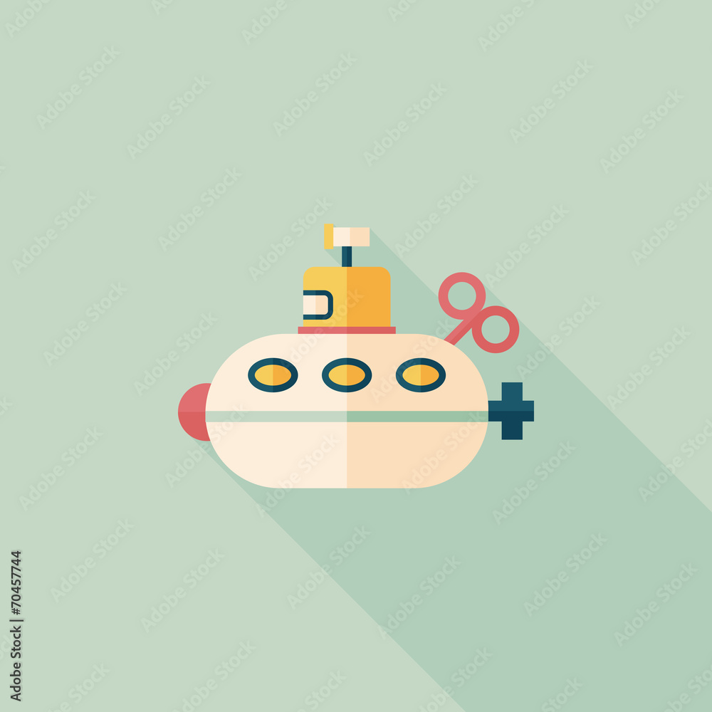Submarine flat icon with long shadow,eps10 Submarine flat icon with long shadow,eps10