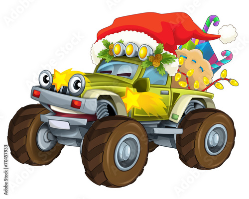 Cartoon car - off road vehicle - illustration for the children