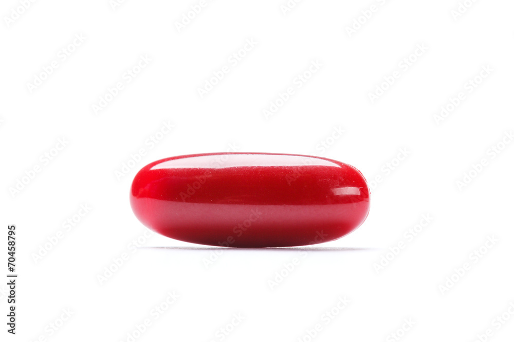 Red nutraceutical, isolated. Healthcare concept. Red nutraceutical, isolated. Healthcare concept.