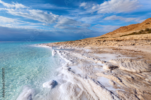 View of Dead sea coastline photo