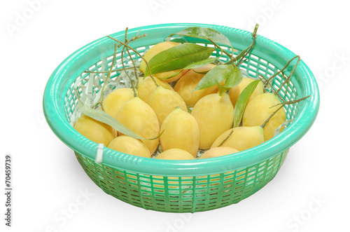 yellow fruit on white background