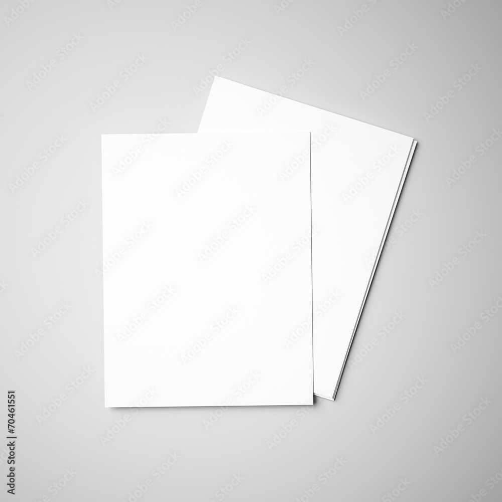 Papers on gray background Papers on gray background