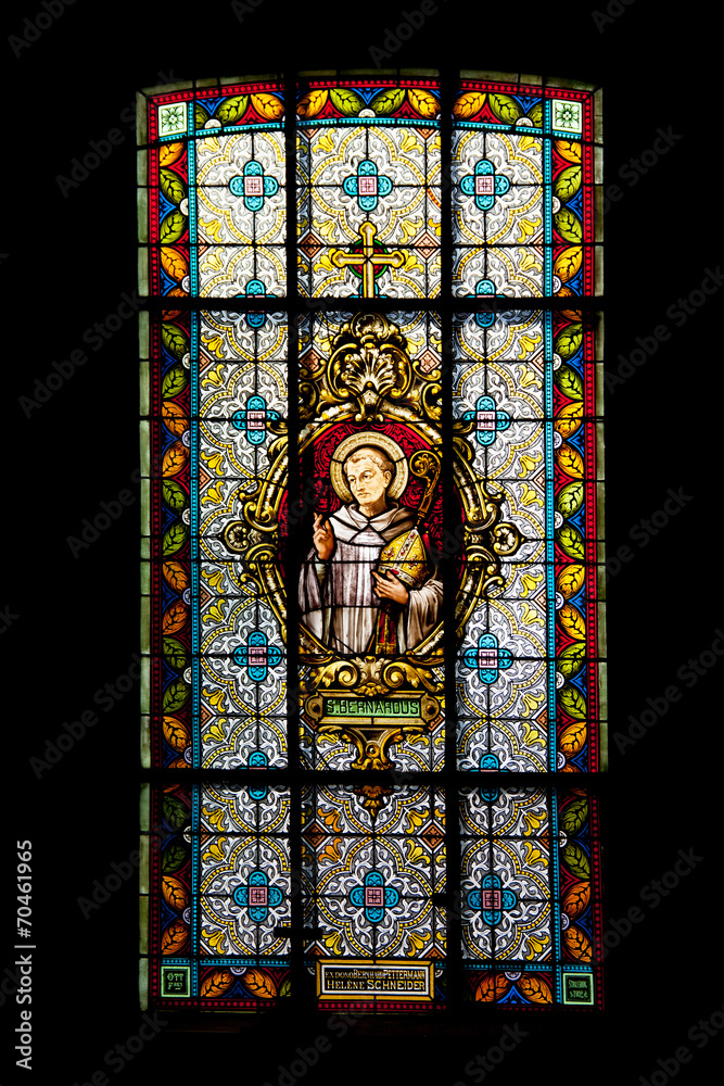 Vitrail de l'église saint Georges, Chatenoix , Alsace, Bas Rhin