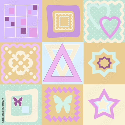 Seamless pattern patchwork kids background