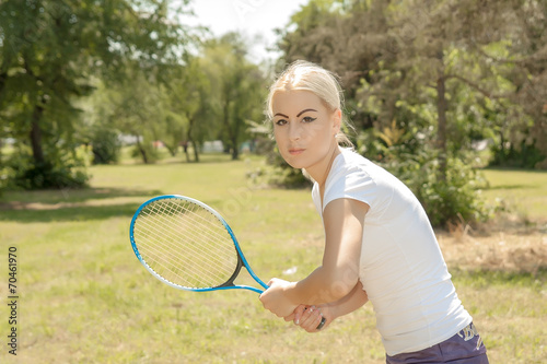 young attractive female tennis player