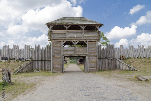 Wooden tower above the gates