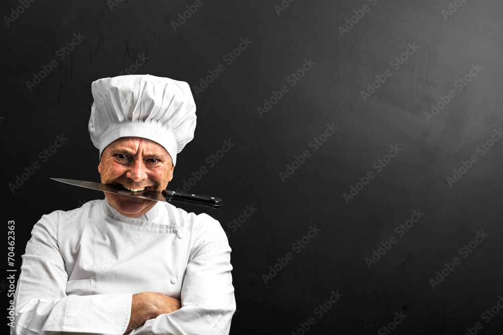 cuoco pazzo alla lavagna Stock Photo | Adobe Stock