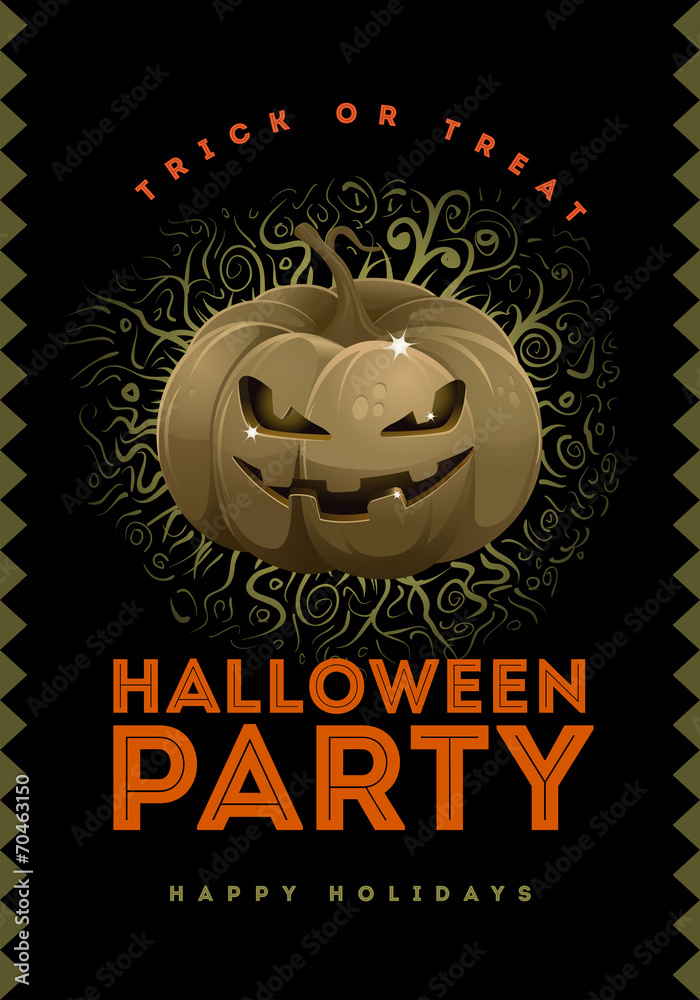 Halloween Party Poster - obrazy, fototapety, plakaty 