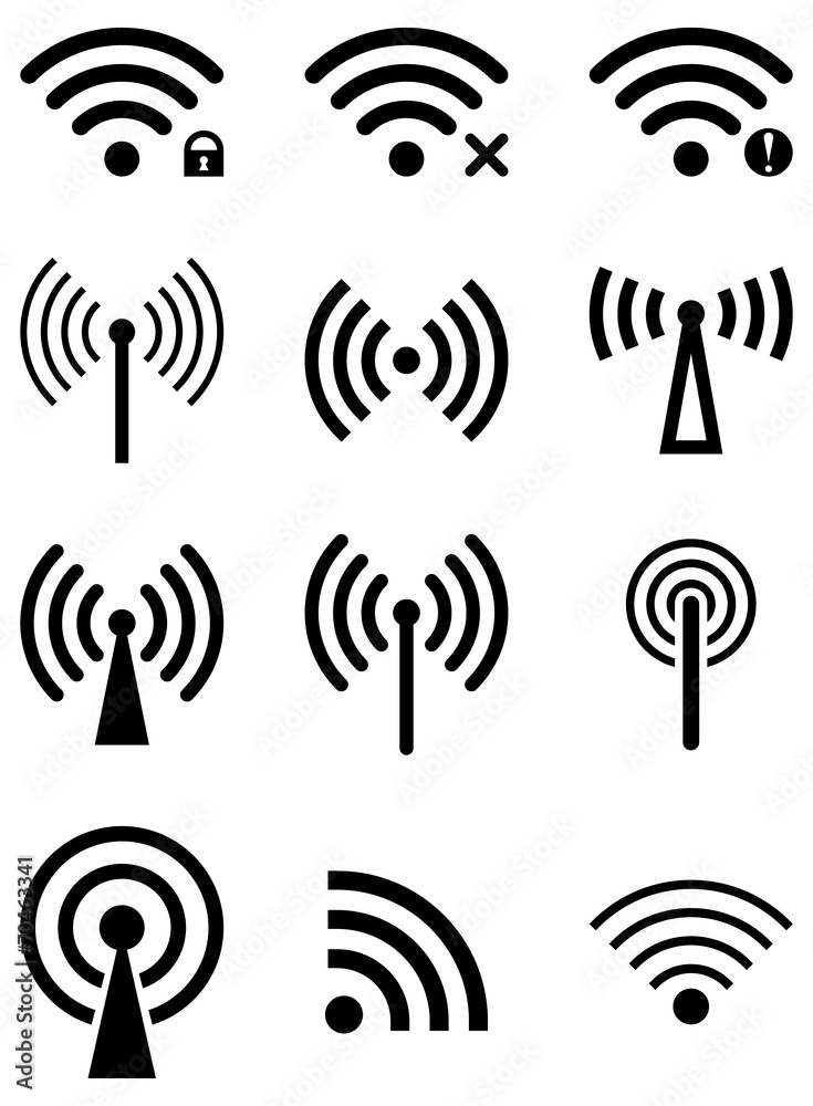 Vector Wireless Icons Set Vector Wireless Icons Set