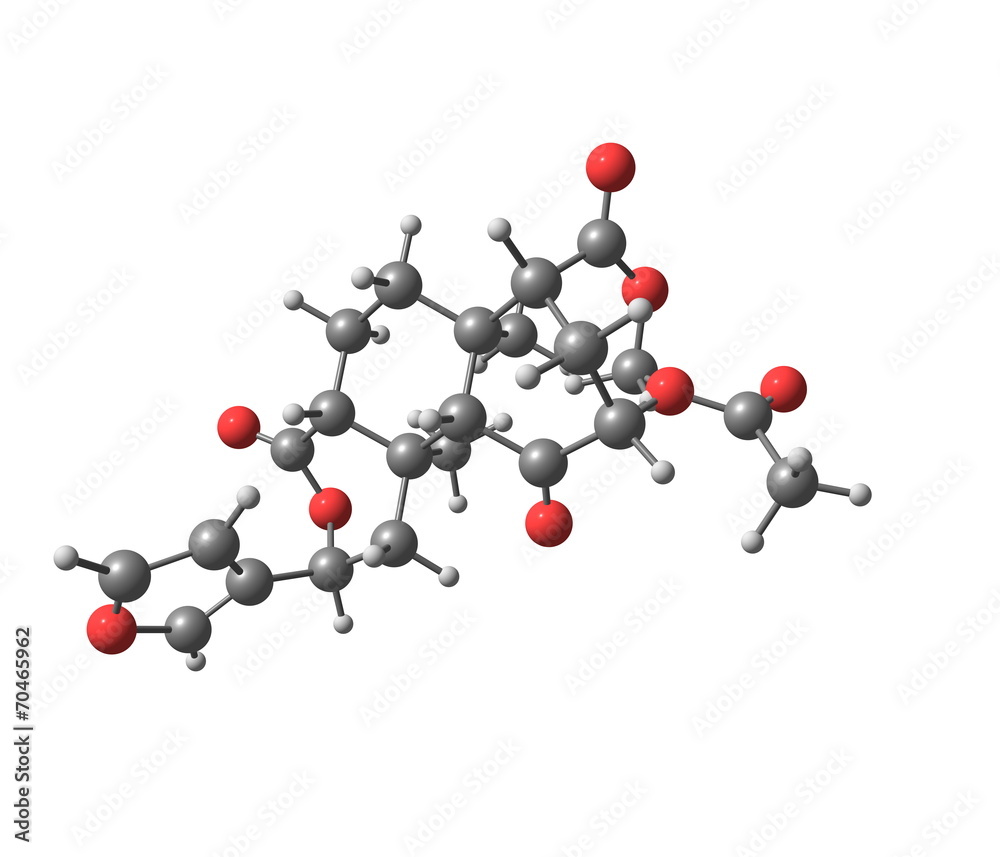 Salvinorin molecule isolated on white
