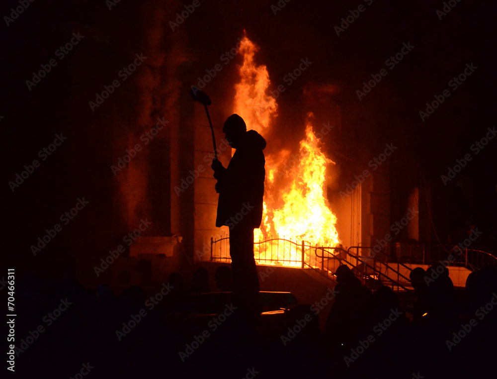 Riots, terrorism, aggression, violence, arson, mayhem, Ukraine