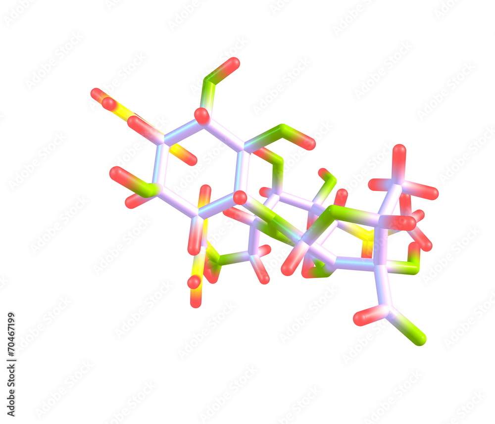Streptomycin molecule isolated on white Streptomycin molecule isolated on white