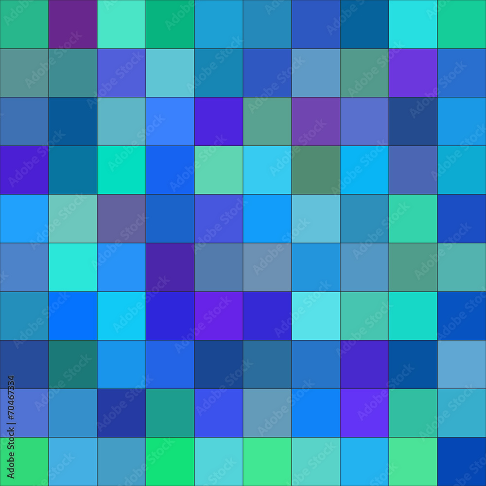 Background with squares. Blue. Raster